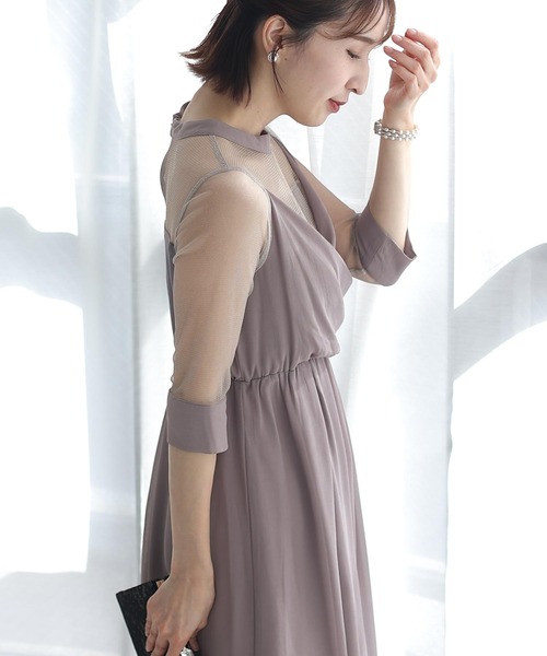 PourVous（プールヴー） ドレス 結婚式 パーティードレス 七分袖と