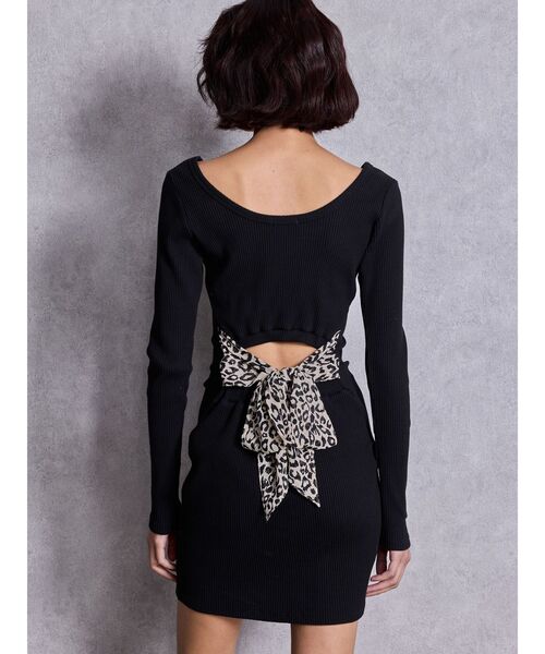 GYDA（ジェイダ） ワンピース レオパードバックリボンテレコミニ