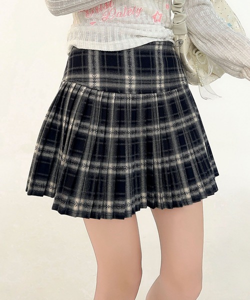 スカート HOOK for girls チェック柄 プリーツ ミニスカート