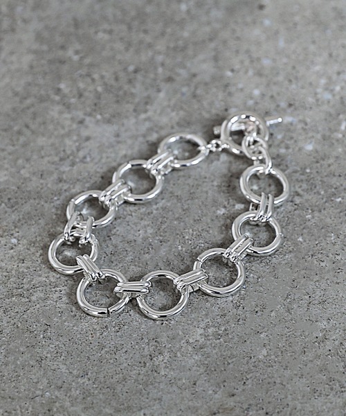 ブレスレット 「SILVER925コーティング」メタルアンカー＆サークル