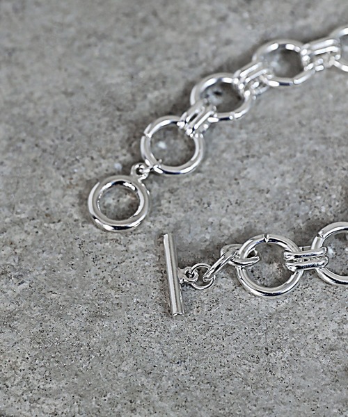 ブレスレット 「SILVER925コーティング」メタルアンカー＆サークル