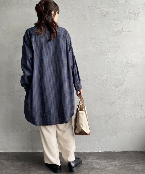 Danton（ダントン） シャツ ブラウス コットンツイル オーバーサイズ