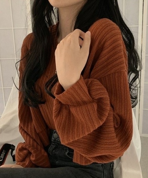 Achic（アシック） ニット セーター 「新色展開」リブ編み ニットソー