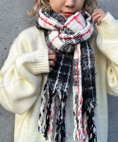 CIAOPANIC（チャオパニック） マフラー フリンジビックチェック