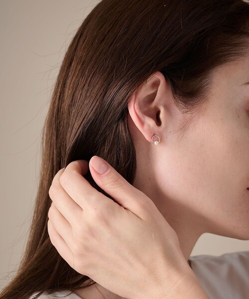 ete（エテ） ピアス K10YG パール サークル ピアス レディース