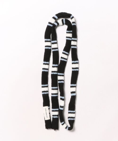 マフラー ストール Y2Kパネル細ボーダーマフラー レディース