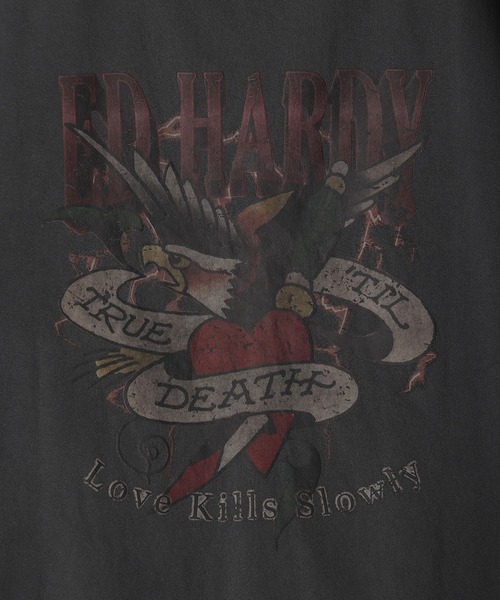 Ed Hardy（エド・ハーディー） タンクトップ ピグメント加工 ビッグ