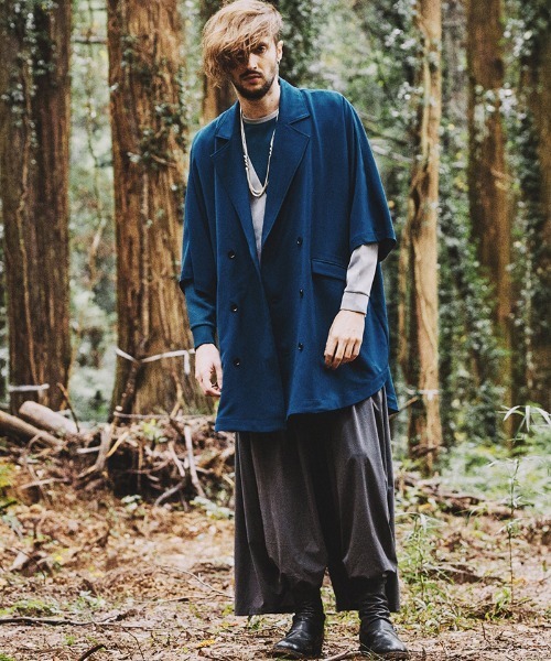 NO ID.（ノーアイディー） ポンチョ メンズ mcg3174-ドルマンハーフ