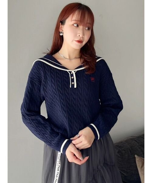 dazzlin（ダズリン） ニット セーター 「FILA別注」セーラーカラー