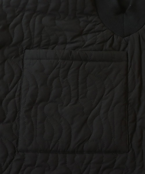 antiqua（アンティカ） ベスト ジレ ピーチスキンキルティングロング丈