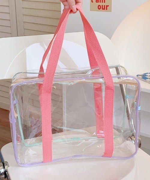 ボストンバッグ パイピング クリア レディース : ZOZOTOWN Yahoo!店