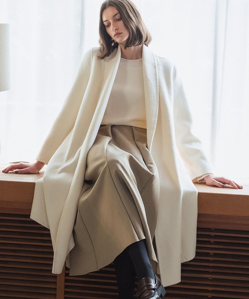 ELFRANK ノーカラーコート コート 「ウール90％＋アルパカ10％」ノー