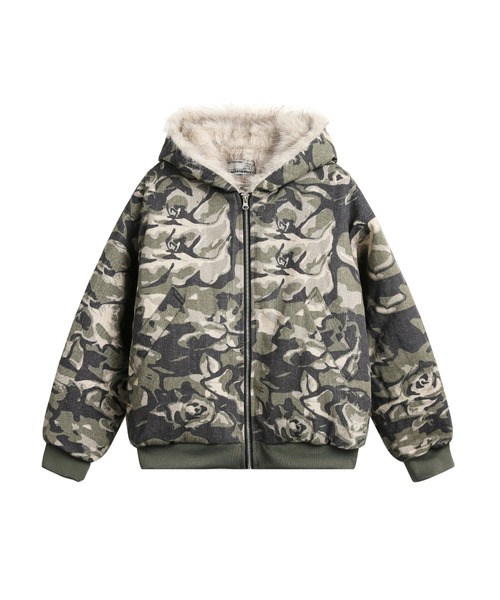 KsG ダウンコート ダウンジャケット カモフラージュファージャケット