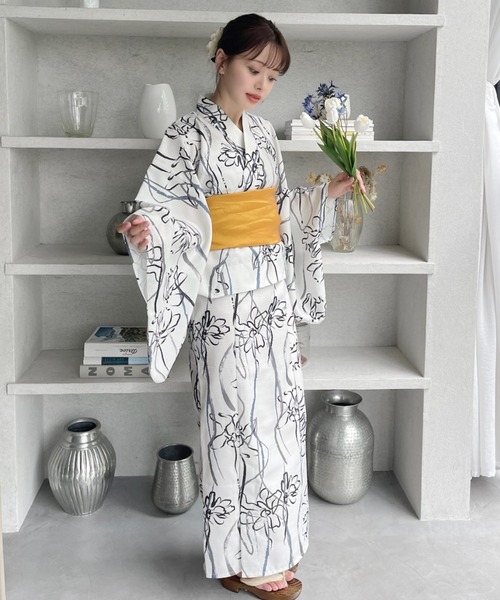 TREOVER 浴衣 「2WAY 浴衣 3点セット」一人でも楽々着れる♪ 大人