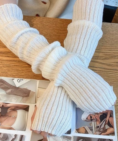 ad thie（アドティエ） アームカバー リブ編みニット アームウォーマー