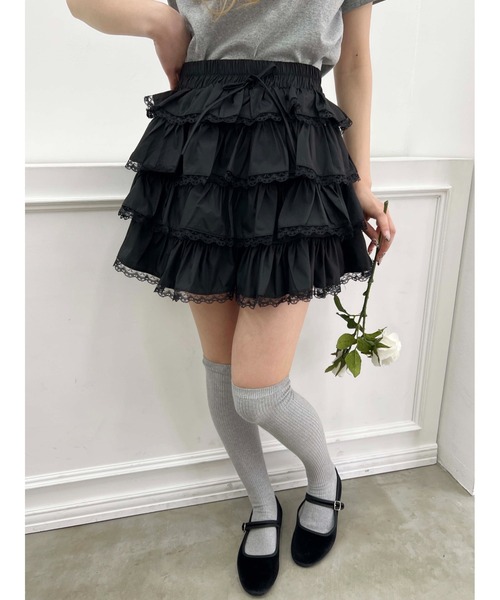 スカート 「PHILLY」ボリュームフリルレースミニスカート : ZOZOTOWN