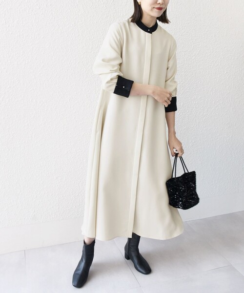 SHIPS any シャツワンピース any:「洗濯機可能」ダブルクロス Aライン