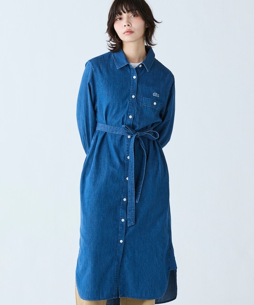 LACOSTE（ラコステ） シャツワンピース ウエストベルト デニムシャツ