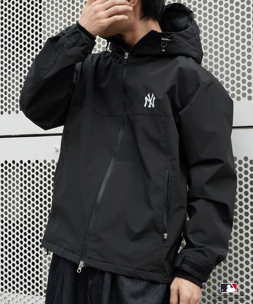 Perushu ブルゾン アウター × MLB コラボダブルジップシェルフード