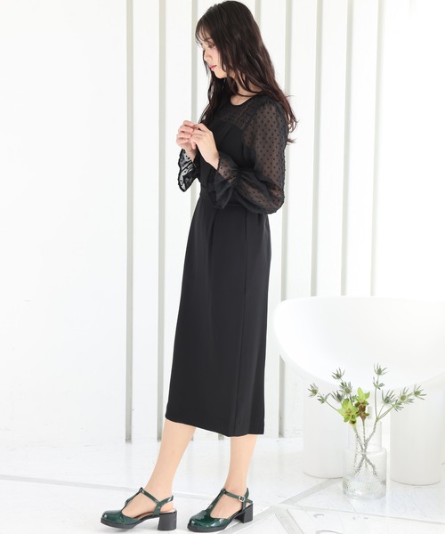 PourVous（プールヴー） ドレス フロッキードット パーティードレス