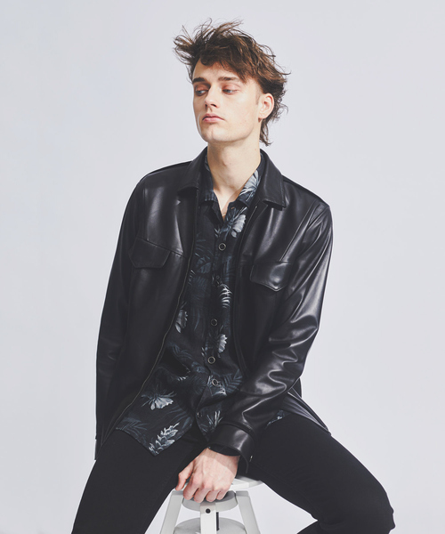 5351 POUR LES HOMMES 革ジャン ライダース ラムレザーシャツ ブルゾン