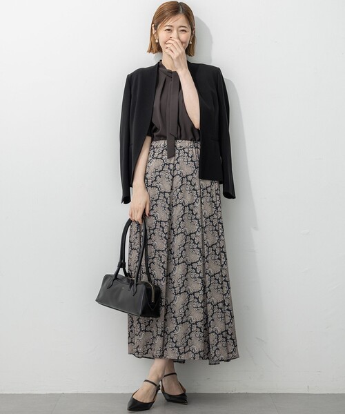 ジャケット ノーカラージャケット 「セットアップ対応/洗える」トリア