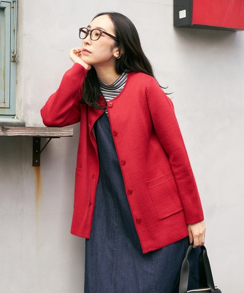 DECOY SINCE 1981 カーディガン 「毛玉になりにくい」Wフェイスクルー