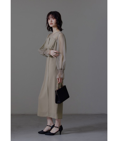 niana（ニアナ） ドレス ビスチェ風ボリュームスリーブシフォンドレス