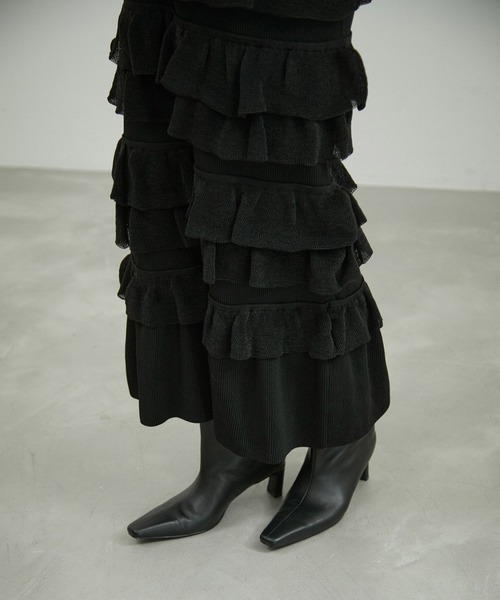 ADAM ET ROPE'（アダムエロペ） スカート フリルニットスカート