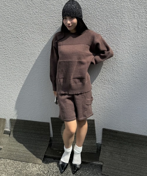 madrepadre セットアップ オーバーサイズニットショートパンツ