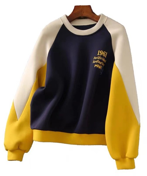 ニット セーター クルーネック 配色トップス レディース : ZOZOTOWN