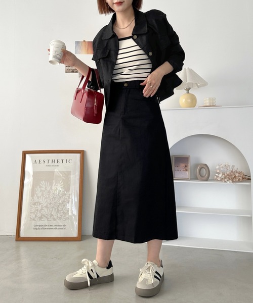 CLEA セットアップ 「2点SET」ショート丈CPOジャケット+ロングスカート