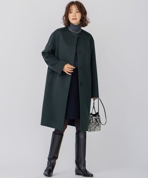23区（ニジュウサンク） ノーカラーコート コート ウールカシミヤ