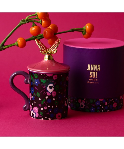 Francfranc（フランフラン） 食器 ANNA SUI フタ付きマグ フラワー