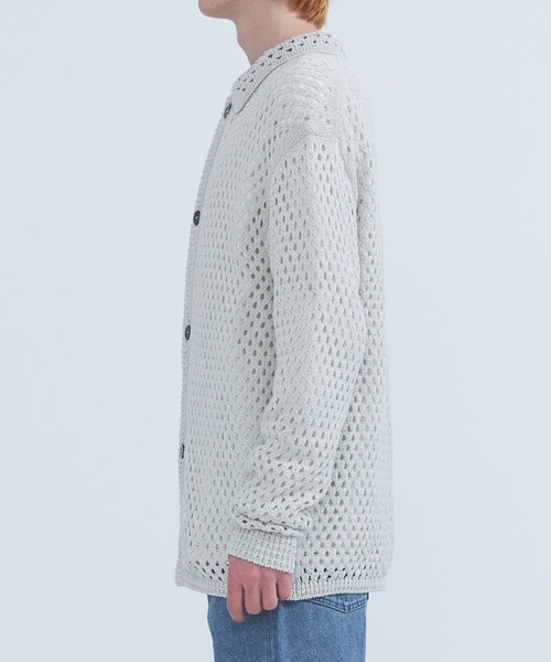 LiNoH（リノー） カーディガン 「LiNoH」CROCHET MESH KNIT CARDIGAN