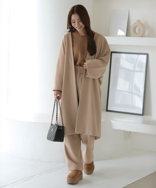 MERAKI ノーカラーコート コート manaodaysさんコラボ ウールコクーン