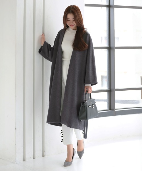 MERAKI ノーカラーコート コート manaodaysさんコラボ ウールコクーン