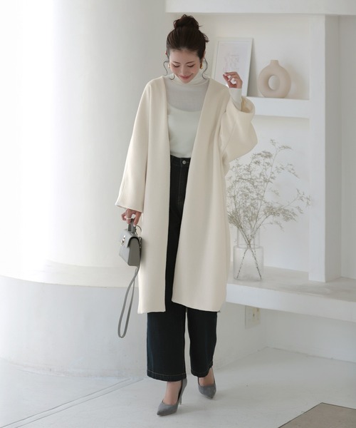 MERAKI ノーカラーコート コート manaodaysさんコラボ ウールコクーン