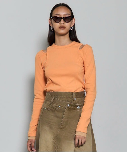 MAISON SPECIAL（メゾンスペシャル） tシャツ Shoulder Slit Ribbed