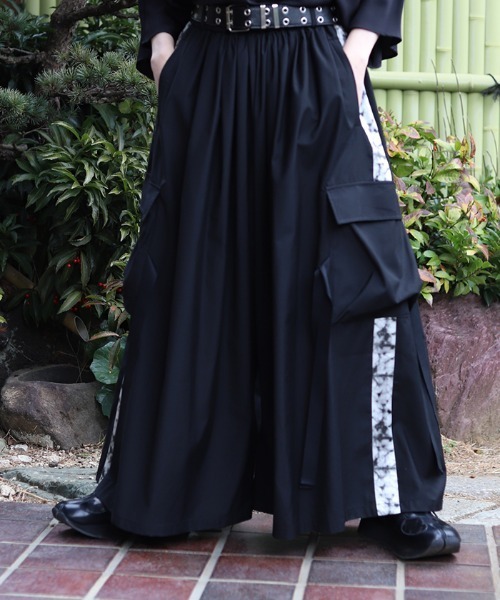 REZEN（リゼン） パンツ 霞柄サイドライン袴パンツ メンズ レディース