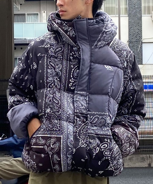 RVCA（ルーカ） ダウンジャケット L ブラック×グレー メンズ