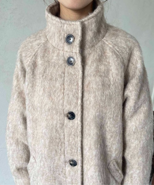 Thevon（ゼヴォン） ステンカラーコート コート シャギースタンド