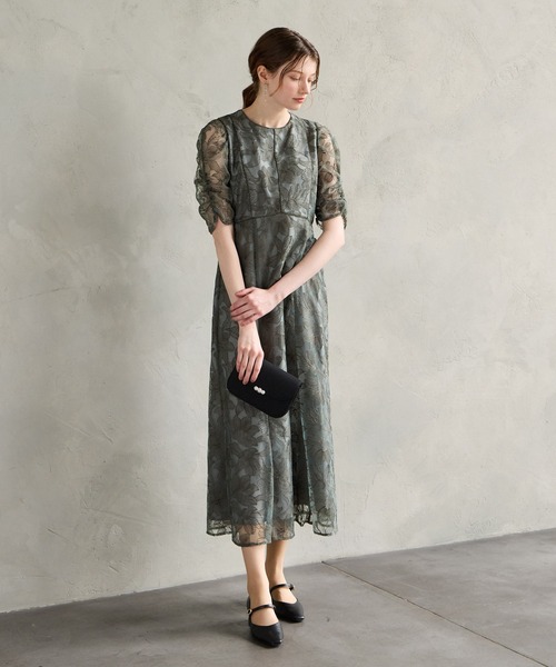 AIMER（エメ） ドレス チュールエンブロイダリーレースパイピング