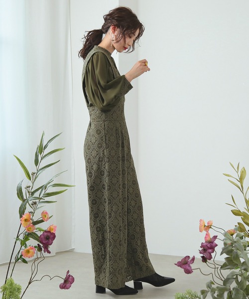 Kana パンツドレス 幾何学柄 レース セットアップ パンツ パーティー