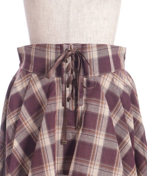 axes femme（アクシーズ ファム） スカート チェック柄レースフリル