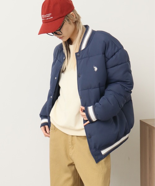 Perushu スタジャン「MLBコラボ」 LARGE ネイビー メンズ : ZOZOTOWN