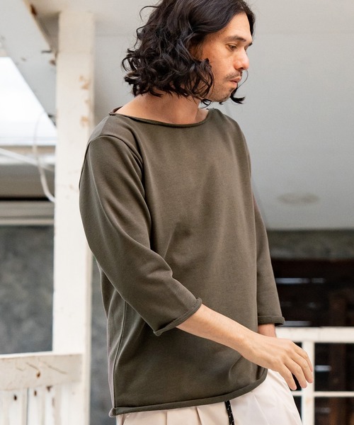 CAMBIO（カンビオ） トレーナー スウェット msw1248-ボートネック7分袖