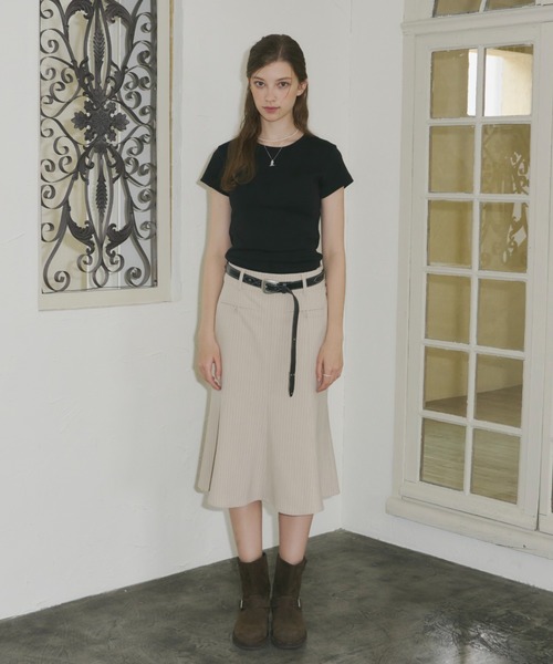 GIUNON スカート midi pocket stripe skirt / ミディポケット