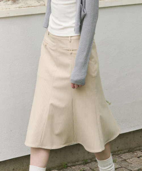 GIUNON スカート midi pocket stripe skirt / ミディポケット