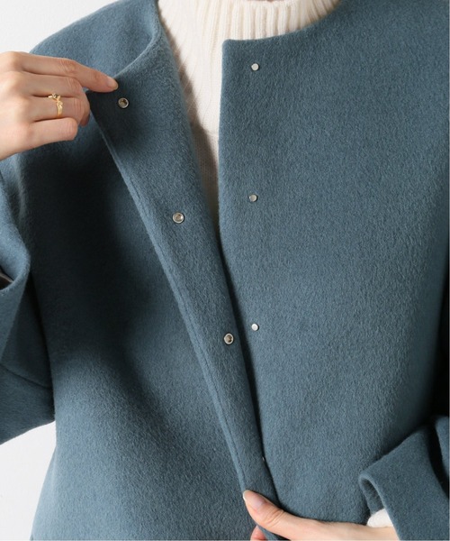 IENA（イエナ） ノーカラーコート 34 ブルー系その他 レディース